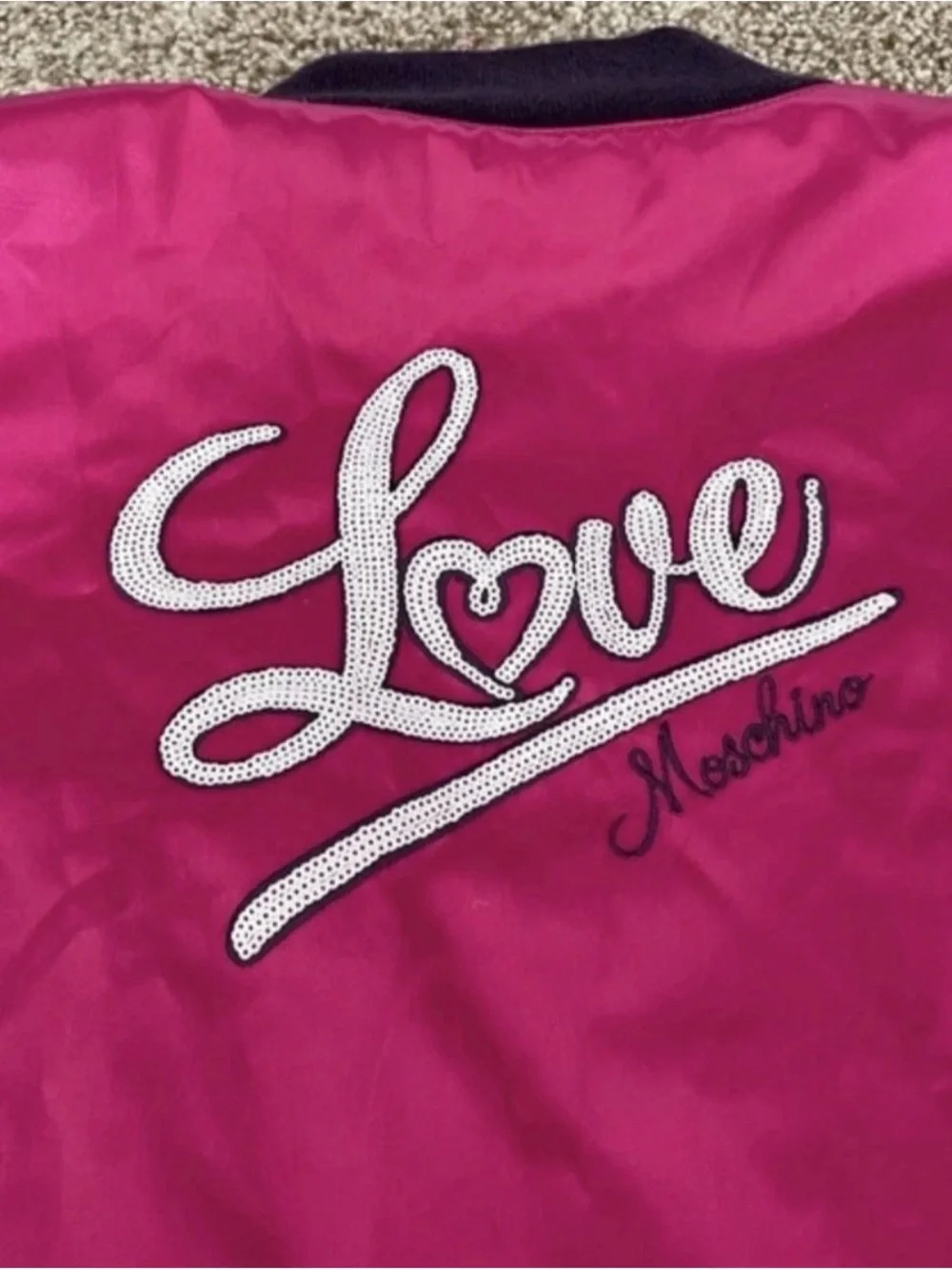 Love Moschino Pink Satin Bomber Jacket – Size 4  Small $580
